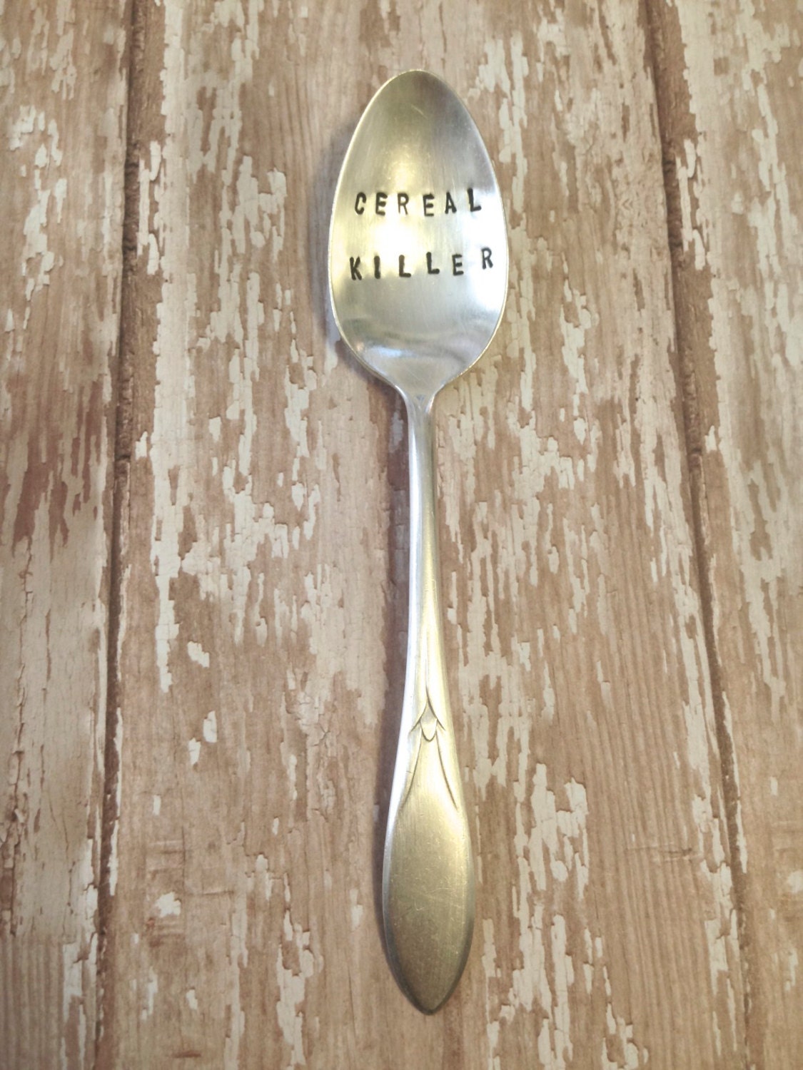 Stamped spoons cereal spoons funny hand stamped spoons Etsy