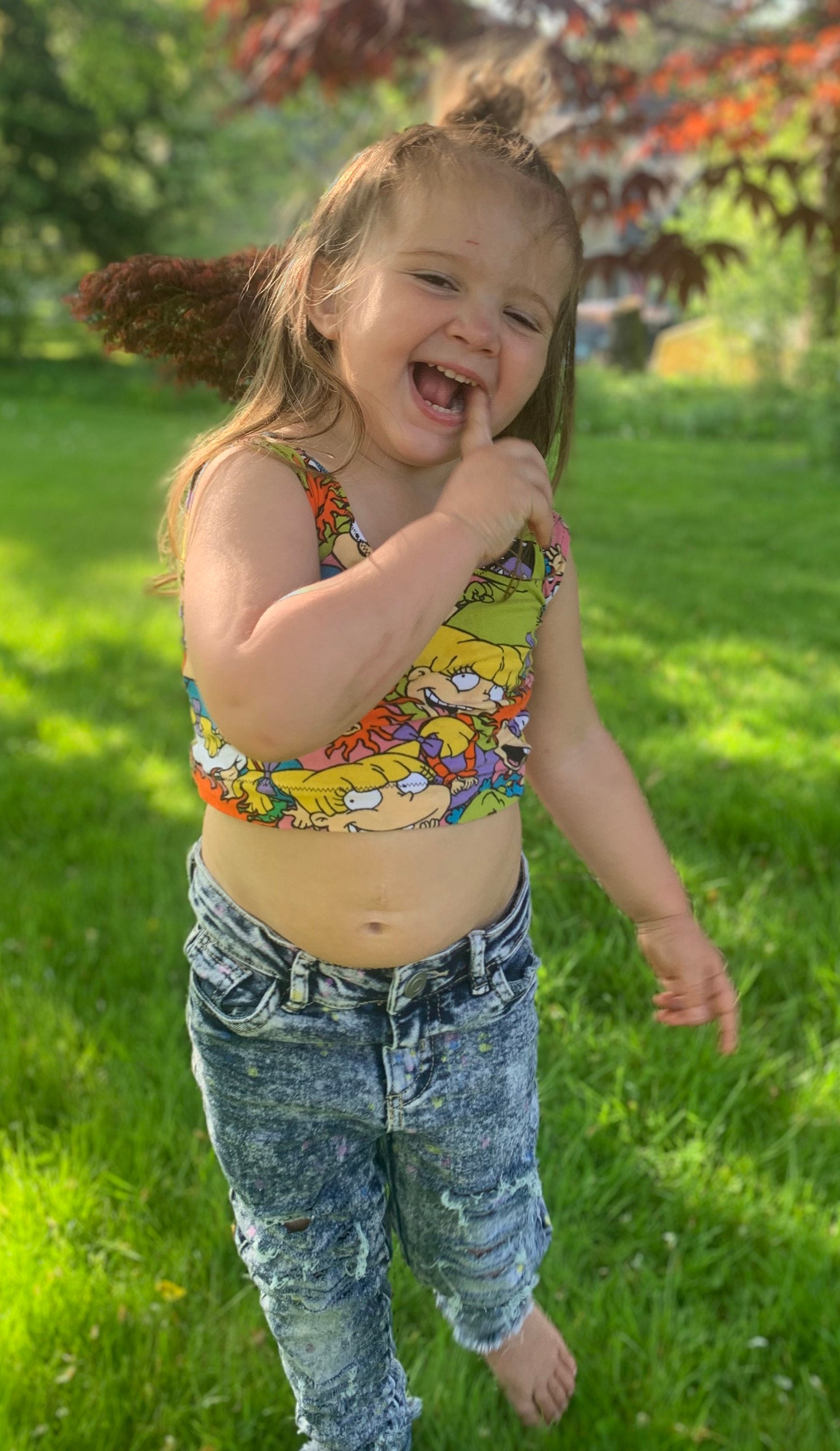 Girls toddler 4t jeans distressed ripped jeans destroyed Etsy