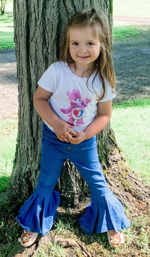 Toddler Girl Belle Bottom Jeans Size 4 5 Belles Bell Bottom Hippie Boho Toddler Jeans Etsy