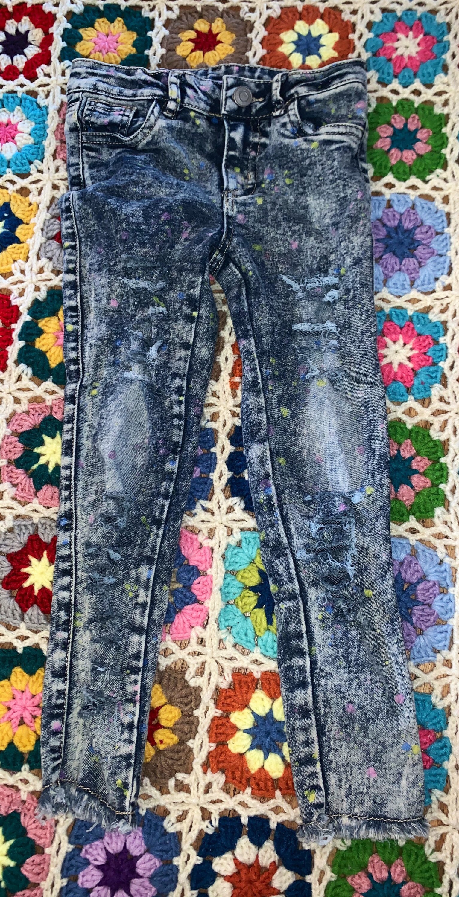 Girls Toddler 4t Jeans Distressed Ripped Jeans Destroyed Etsy