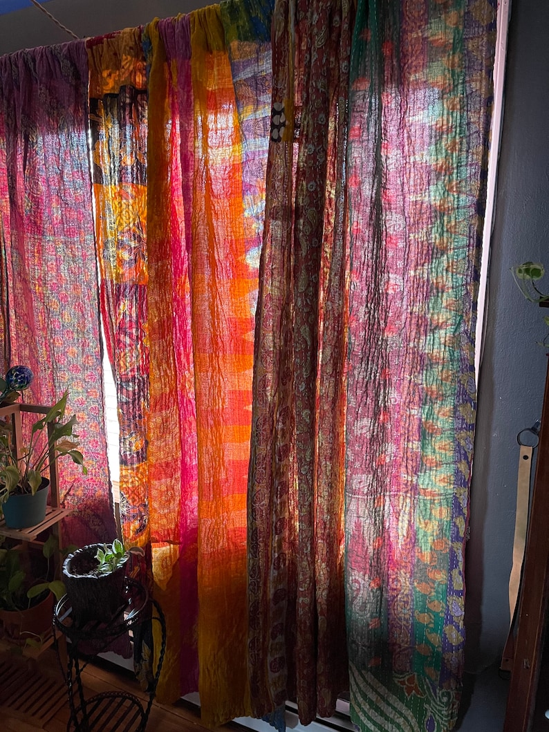 Kantha Curtains Hippie Curtains Boho Curtains Kantha Etsy