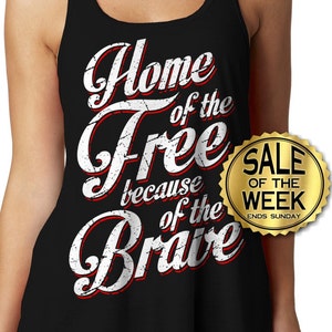 4TH Of JULY SHIRT WOMEN - Racerback - Home of the Free - Memorial Day - Ladies Tank - Usa - American Flag - Independence Day - s -  xxl