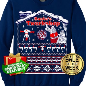 Santa's outlet twerkshop sweater