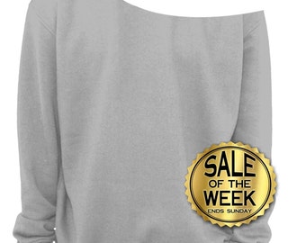 LADIES SLOUCHY off the shoulder SWEATSHIRT -  Blank - Gift - DIy - Do it Yourself - 10 colors to choose From