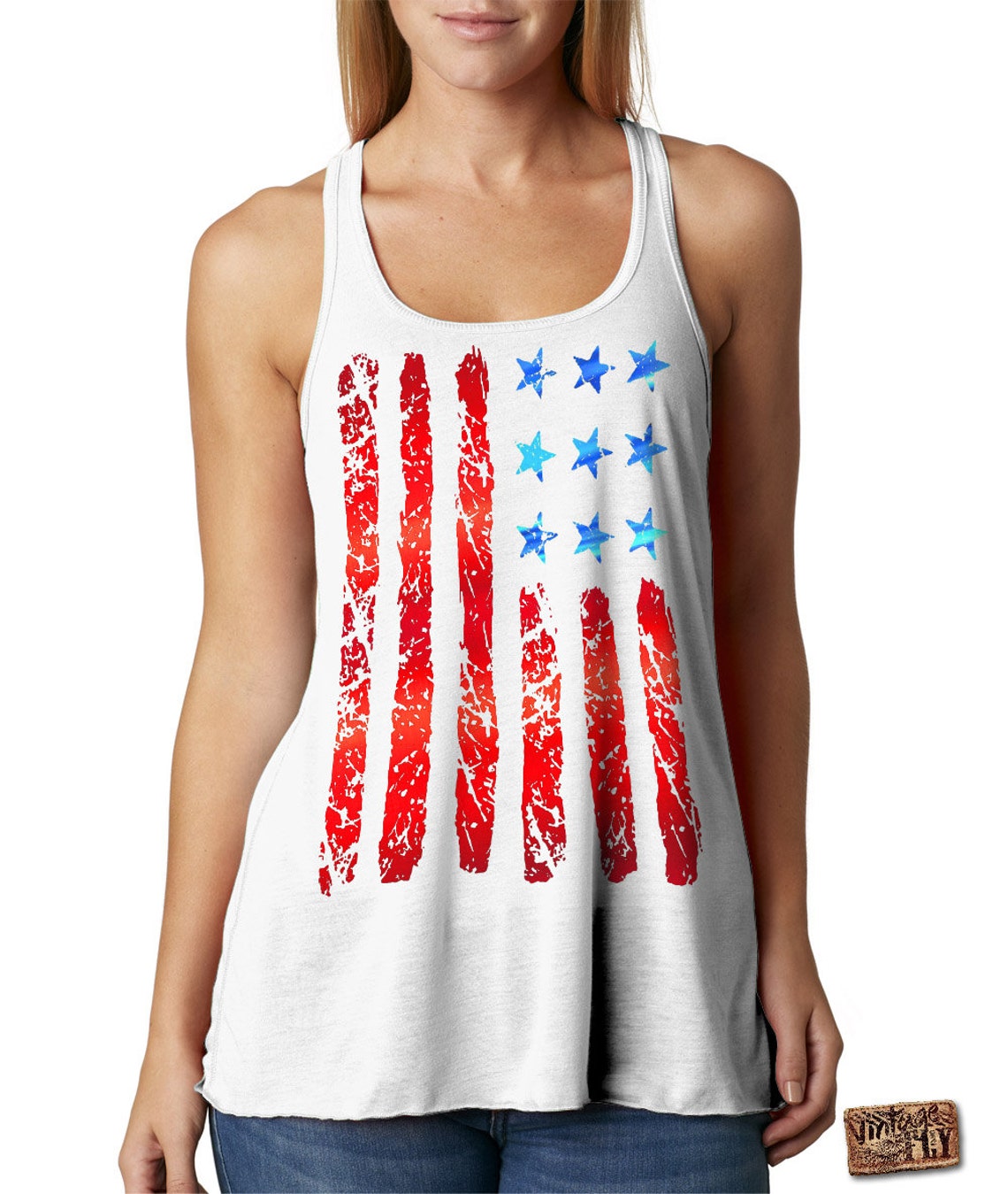 4th of july racerback tank