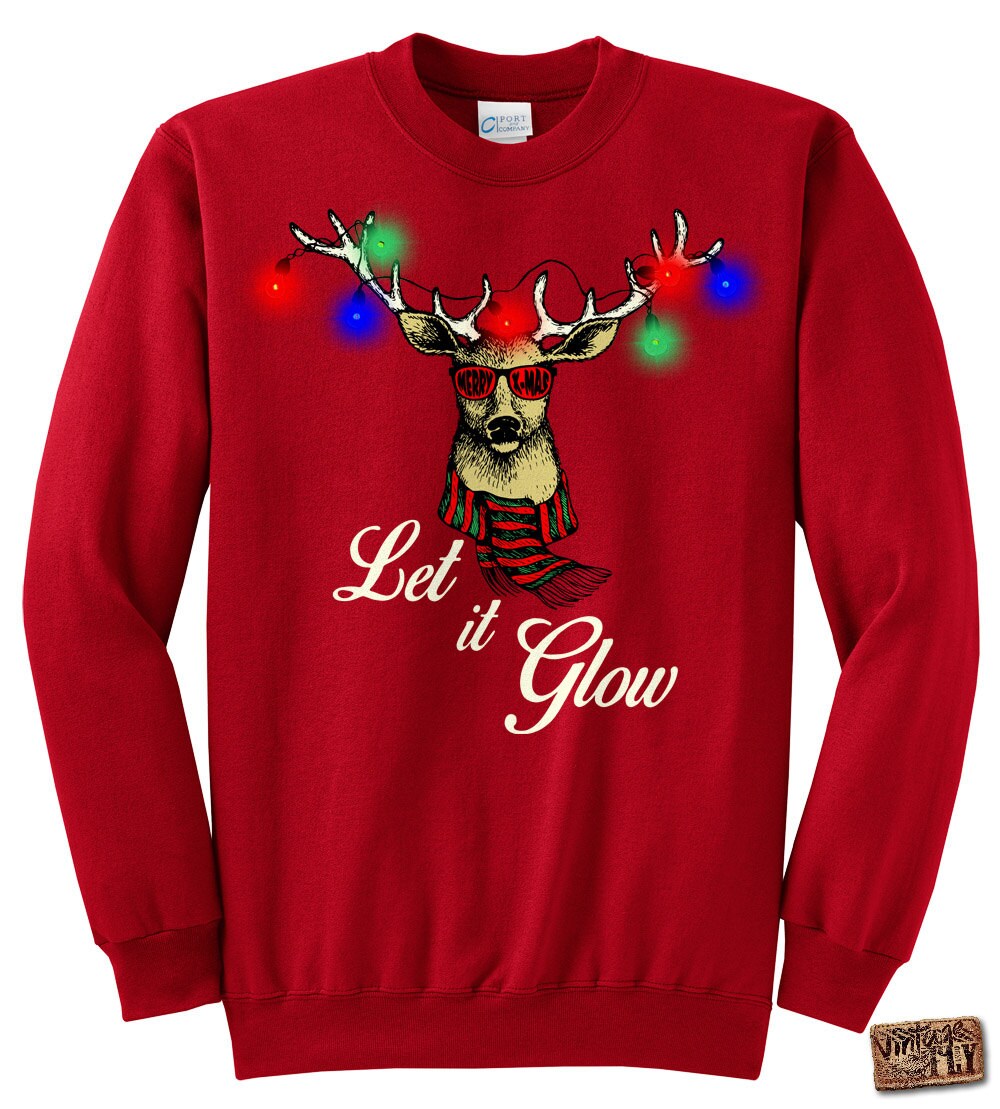 Led outlet christmas sweatshirt