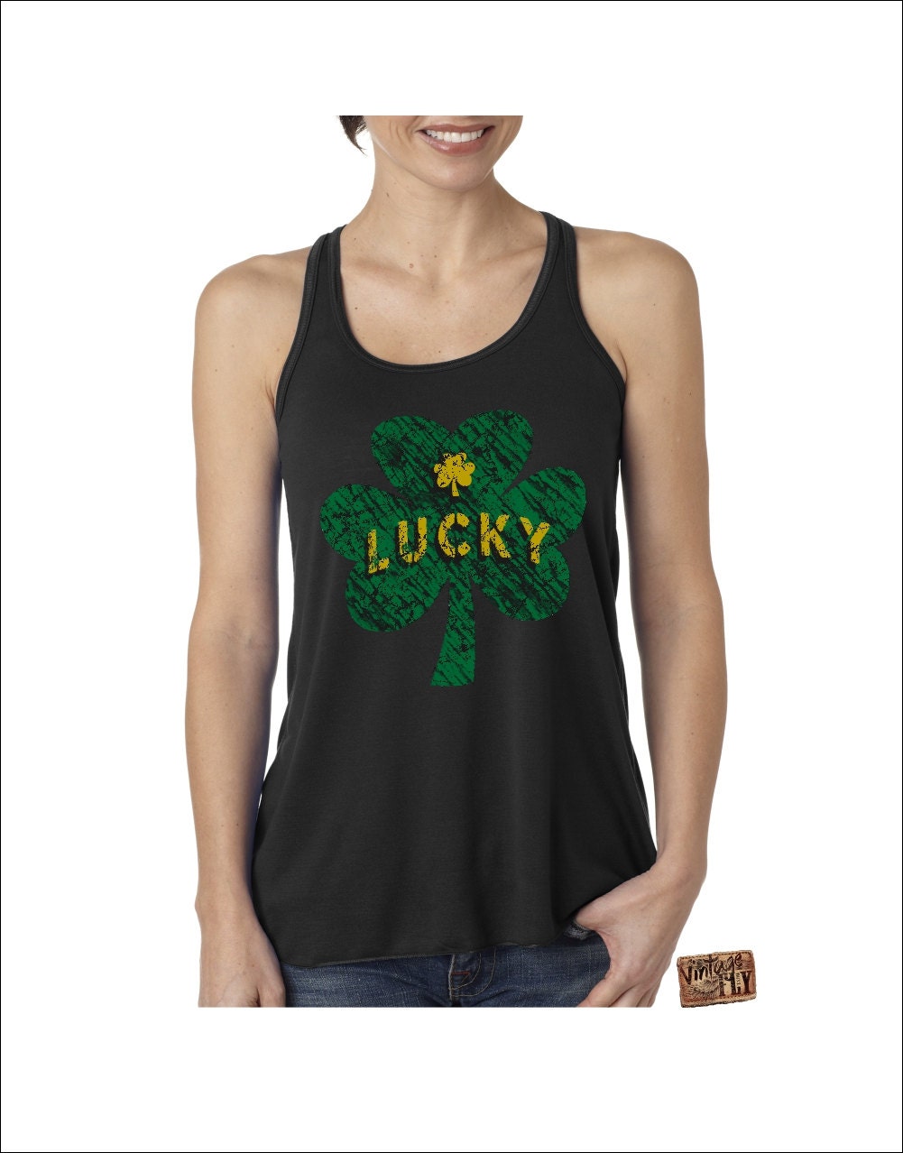 ST PATRICKS DAY Ladies Flowy Tank Top Lucky Shamrock | Etsy