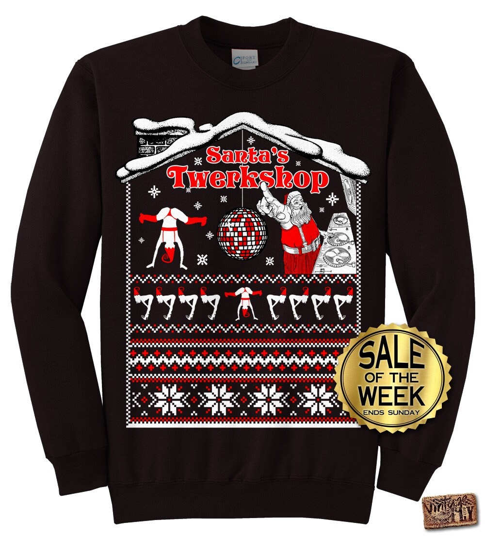 Santa's twerkshop sweater Clearance