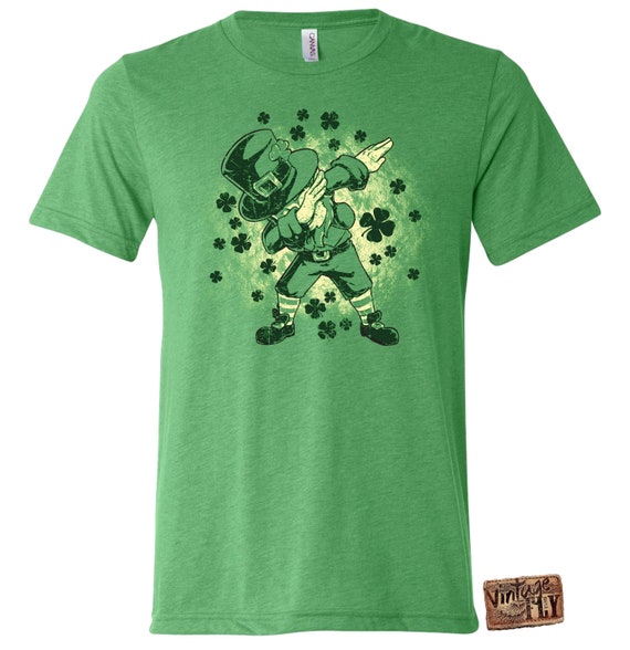 ST PATRICKS DAY Tee - Dabbing Leprechaun - Super Soft Tri Blend Shirt - Mens - Ladies - Unisex - Sizes xs - xxxl