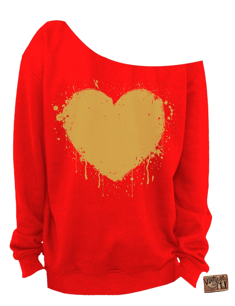 LADIES VALENTINE'S DAY Sweatshirt Heart Slouchy - Etsy