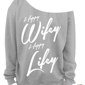 WIFEY OFF THE Shoulder Sweatshirt Ladies Slouchy Shirt - Etsy