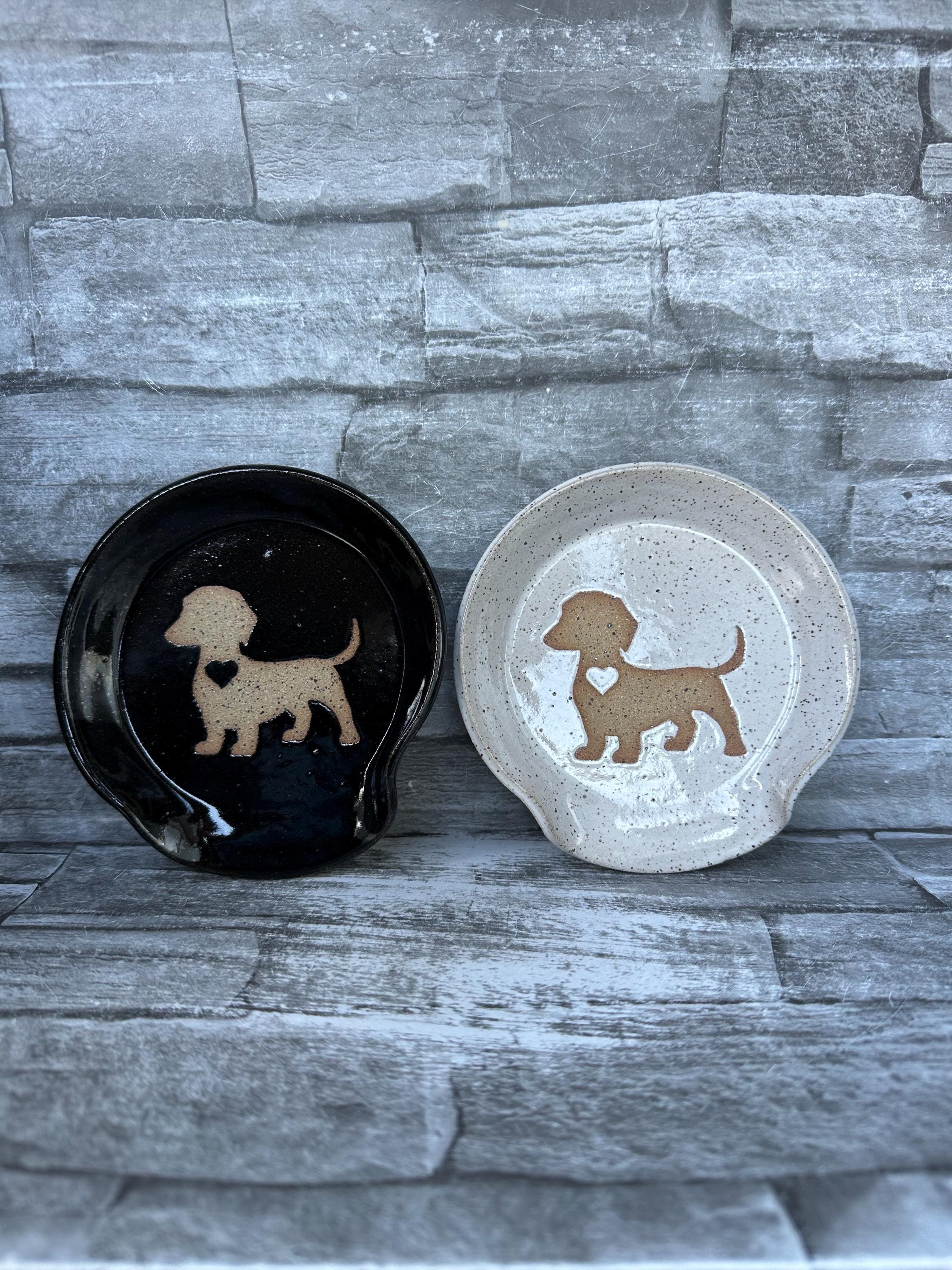Dachshund Spoon Rest – Speckled Clay Weiner Dog Holder - Etsy