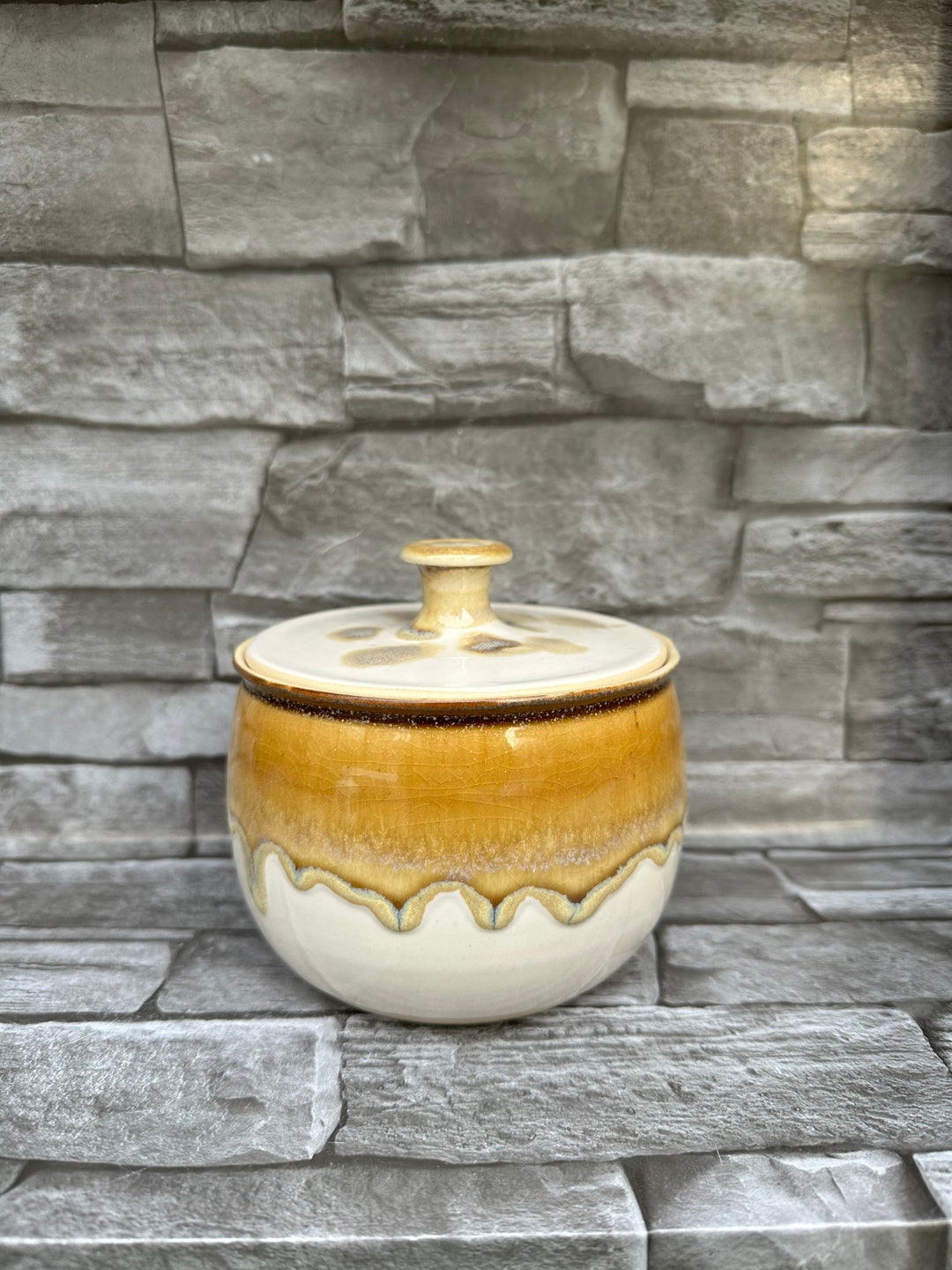 Honey Drip Jar, Honey Pot, Sugar Jar, Ceramic Jar, Pottery Jar, Candy