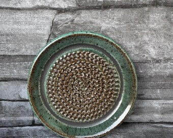 Pottery garlic grater, garlic grater, green garlic grater, ginger grater, parmesan grater, nutmeg grater, pepper grater made in NC