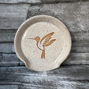Hummingbird spoon rest, bird spoon rest, white hummingbird spoon rest, hummingbird spoon holder spoon holder made in NC