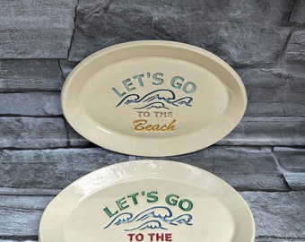 Beach ring dish, jewelry dish, trinket dish, Let's go to the beach plate, jewelry plate, ring dish, soap dish made in North Carolina