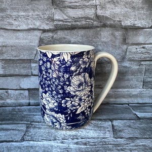 No 2 - Pottery mug, floral mug, blue flower mug, coffee mug, ceramic mug, blue corn flower coffee mug, handmade pottery mug - North Carolina