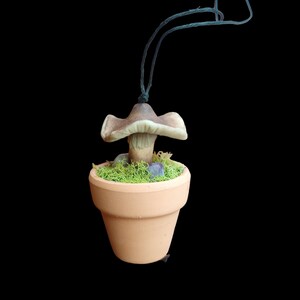 Świecąca ozdoba ścienna w kształcie grzyba z ametystem i mchem, dekoracja samochodowa Forestcore Adornments