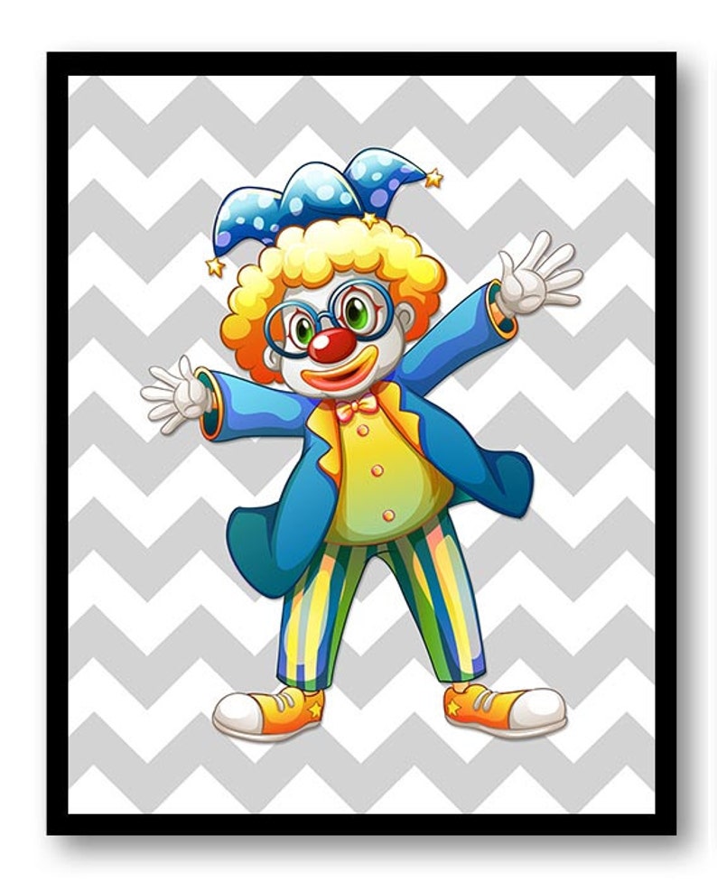 Clown Nursery Art Print Mix and Match Carnival Circus Clowns Etsy