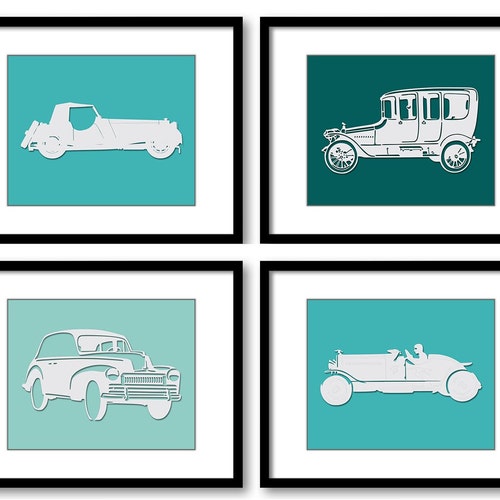 Classic Car Art Vintage Art Print Car Decor Car Art Etsy