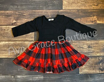 little girl buffalo plaid dress