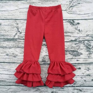 red ruffle leggings