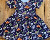 Halloween Dinosaurs Twirly Dress A