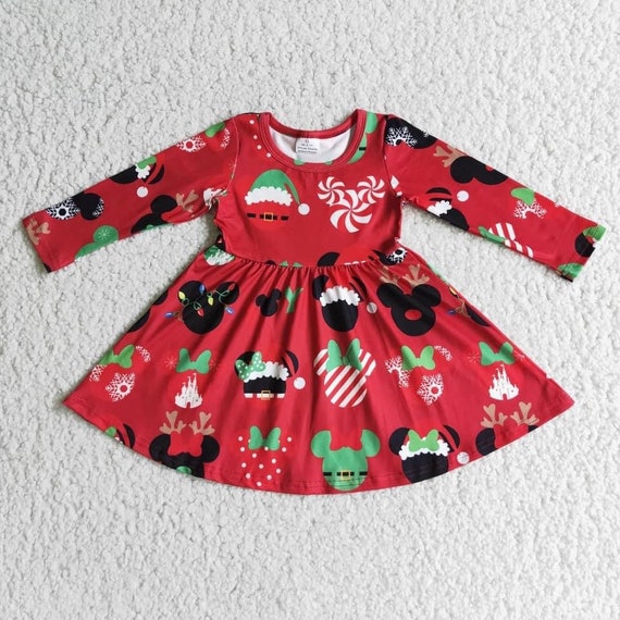 Christmas Mickey Dress | Etsy