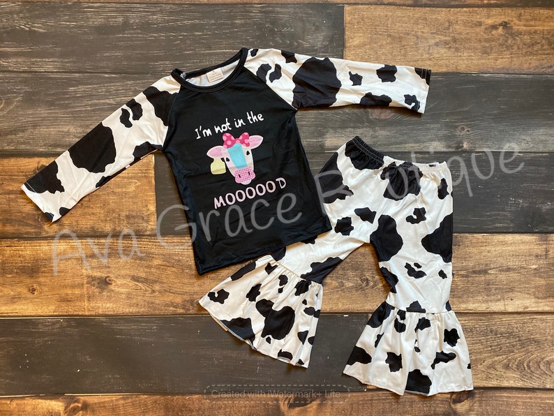 Cow Top and Belle Bottom Set