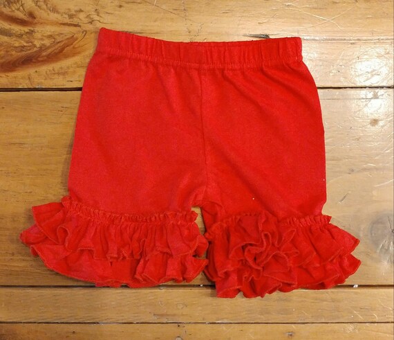 Red Ruffle Shorts A | Etsy