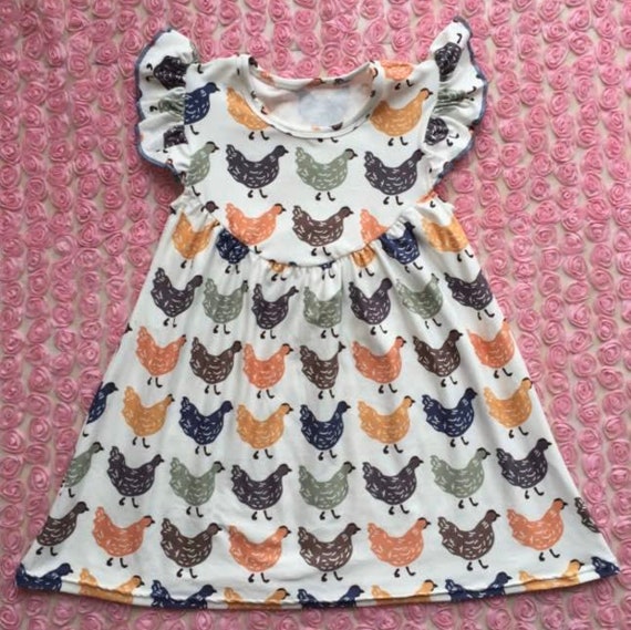 pic Chicken Print Dress etsy