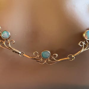 Unique 14K Yellow Gold and Opal Necklace