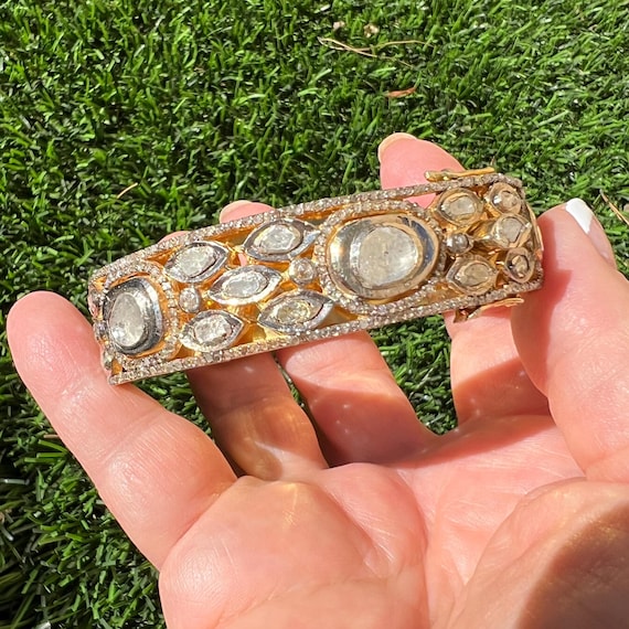 Fabulous Sterling/Gold Plated Diamond Bangle