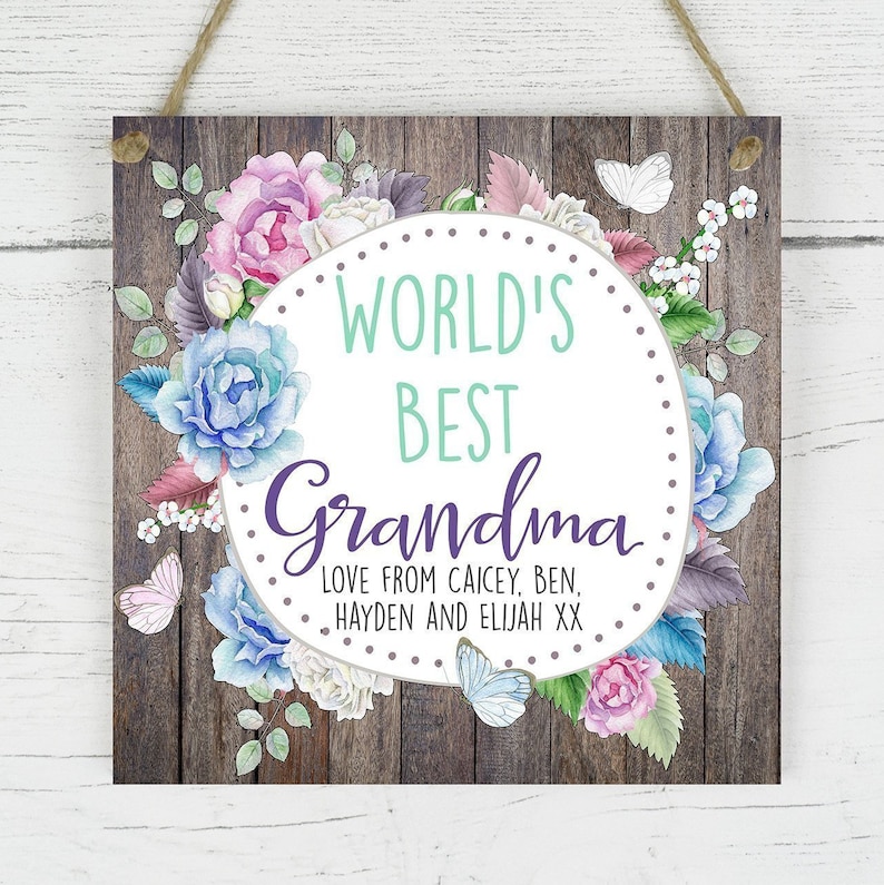 Gift For Grandma Gran Birthday Gift Grandma Wooden Sign Wooden Grandma Plaque Worlds Best Grandma Gift Personalised Grandma Sign Plaque