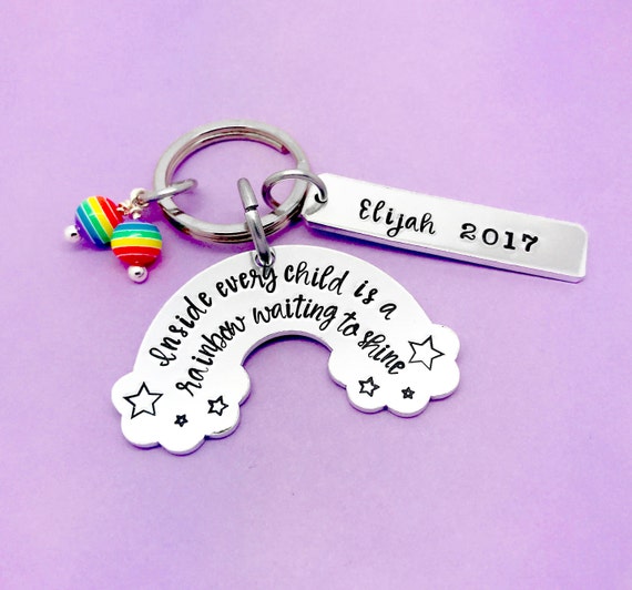 Teacher Rainbow Keychain