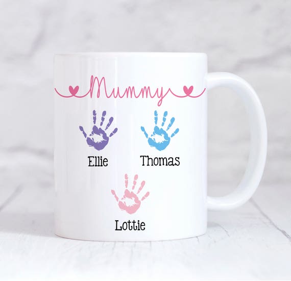 personalised handprint mugs