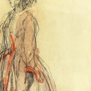 Disegno originale, "Hommage à Reynolds III", tecnica mista su carta, 43 x 25 cm