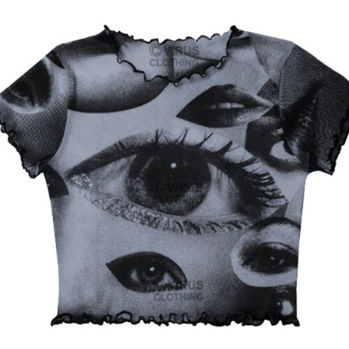 Eyes Mesh Crop Top Orange Etsy