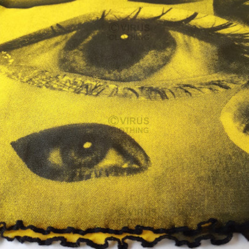 Eyes Mesh Crop Top Yellow Etsy