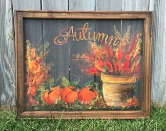 Fall art ,MADE TO ORDER , hand painting, fall decor