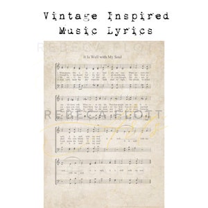 Digital File- its well with my soul, vintage inspired lyrics