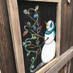 Snowman with lights