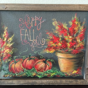 Feliz otoño para todos ustedes. Cartel para colgar en la pared de otoño.