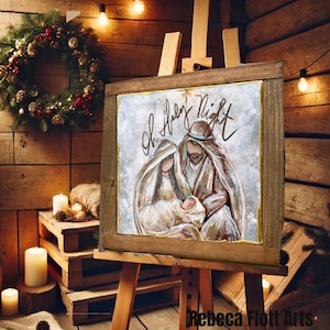 nativity art , nativity painting, nativity art,Mini Nativity, Rustic nativity