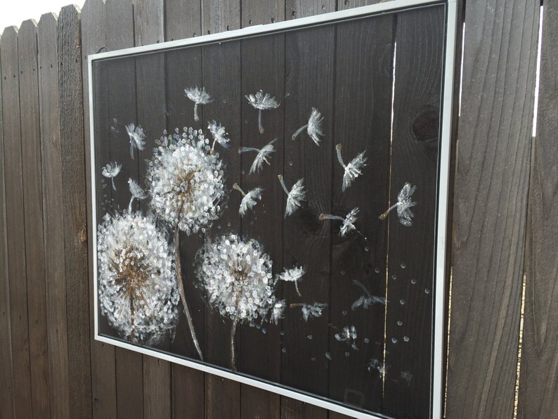 Recycled window screenDandelionFloral Painting dandelions Etsy