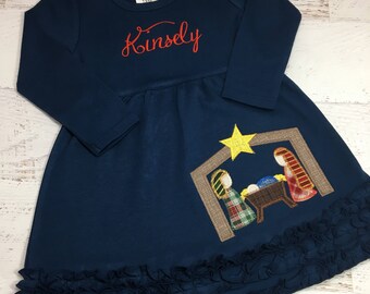 Girls Holy Night fits aprx size 34 4T 4+ Jesus Manger Nativity Dress Christmas Jesus --- Ready to Ship Pageant Church