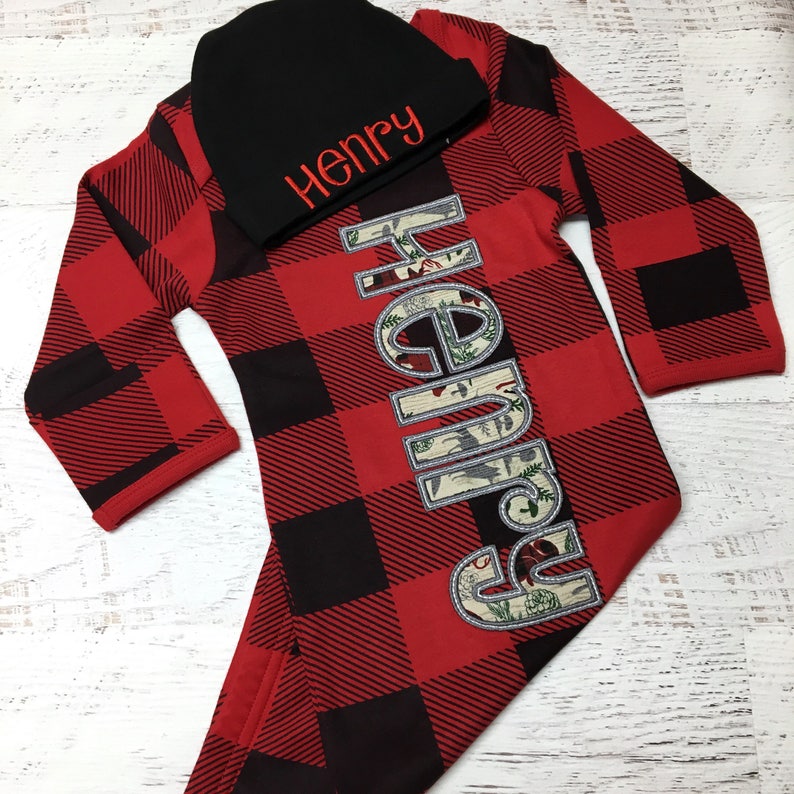 Lumberjack Baby Boy Coming Home Outfit Lumberjack Baby Etsy