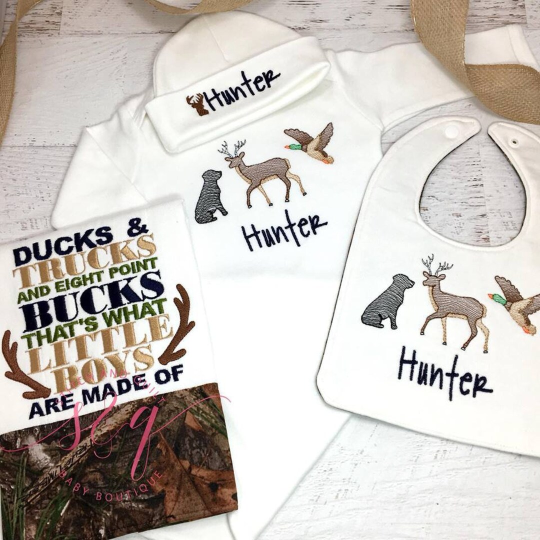 Hunting Themed Baby Gown, Baby Coming Home Outfit, Coming Home Outfit
