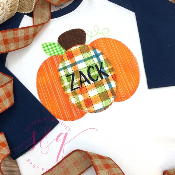 Boys Thanksgiving Shirt, Pumpkin Raglan Shirt, Fall Outfit for Toddler Boy, Personalized Thanksgiving Top, Pumpkin Shirt for Boys