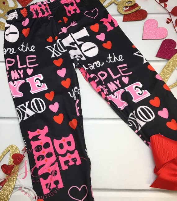 Girl's Valentine Pants Girls Pink Valentine Girls Etsy